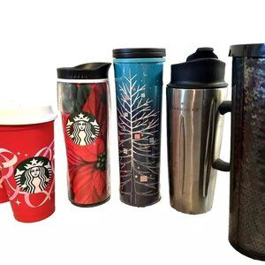 Starbucks Tumbler French Press Coffee Mug Holiday Christmas BUNDLE